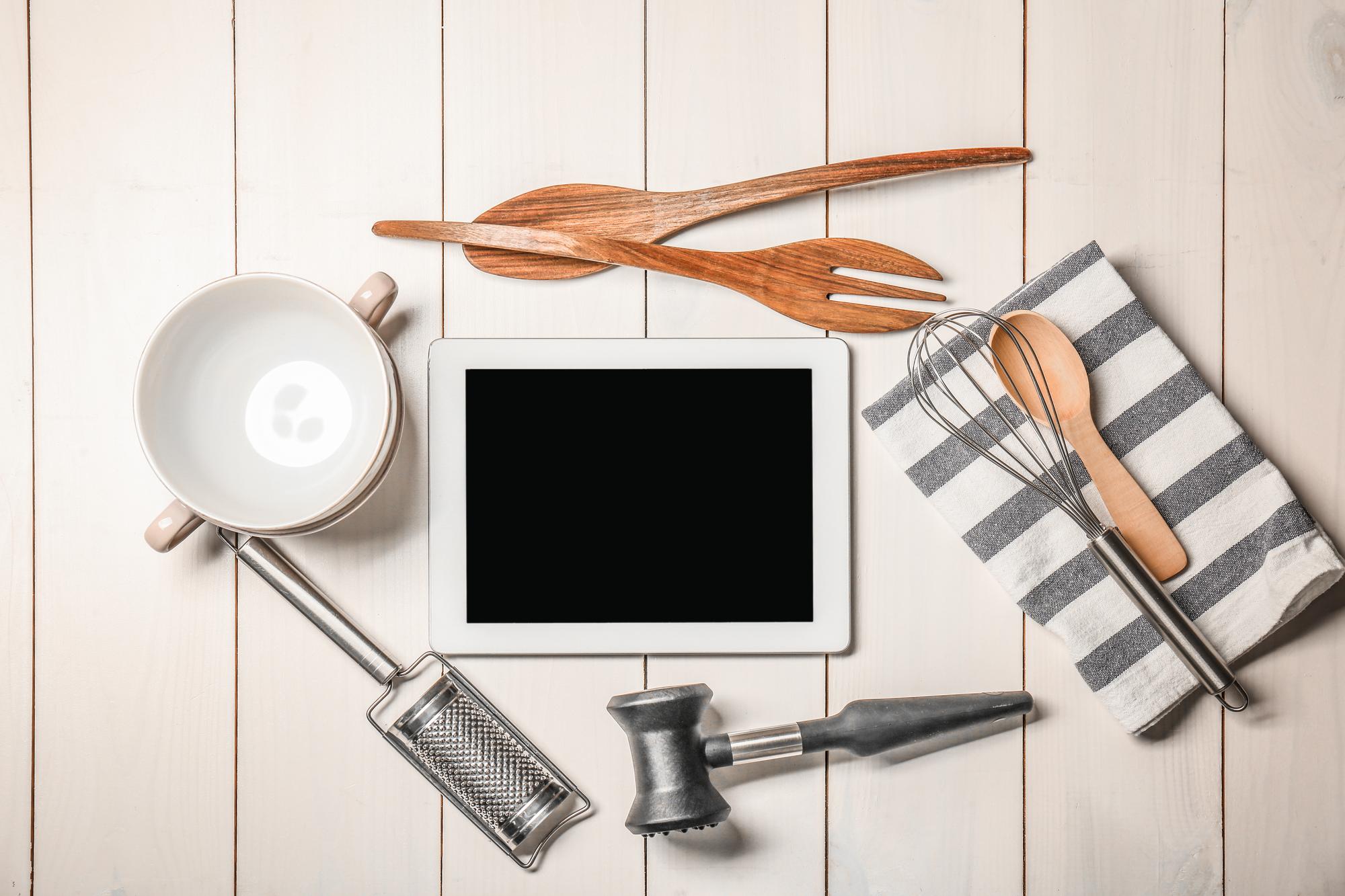 Cozy culinary studio workspace with tools